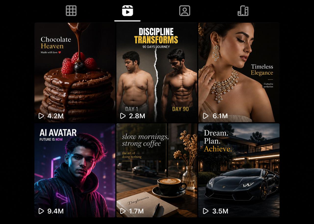 Reels portfolio grid